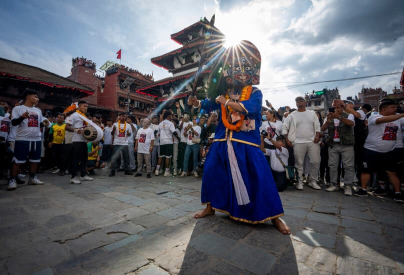 Festival season starts in Nepal with devotees honoring a living goddess